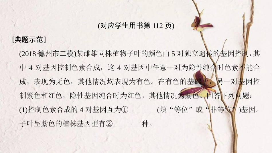 （全国版）2019版高考生物一轮复习 第5单元 遗传定律和伴性遗传 非选择题五大命题点规范答题指导2课件_第2页