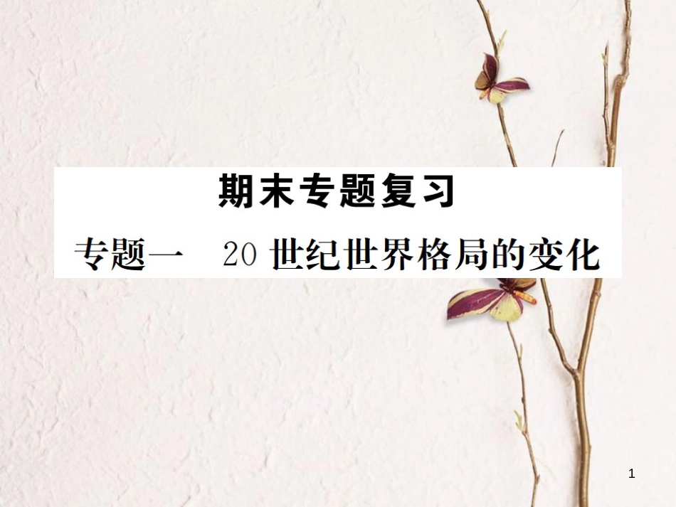 （全国版）九年级历史下册 期末专题复习 专题一 20世纪世界格局的变化练习课件 新人教版_第1页