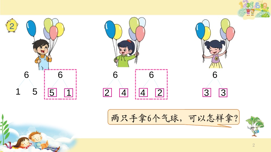 一年级数学上册 第七单元 6、7的分与合课件2 苏教版_第2页