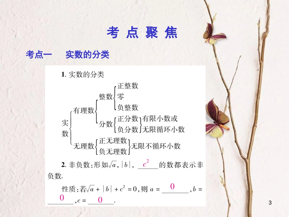 中考数学总复习 第一部分 基础篇 第一章 数与式 考点1 实数的概念与运算课件_第3页