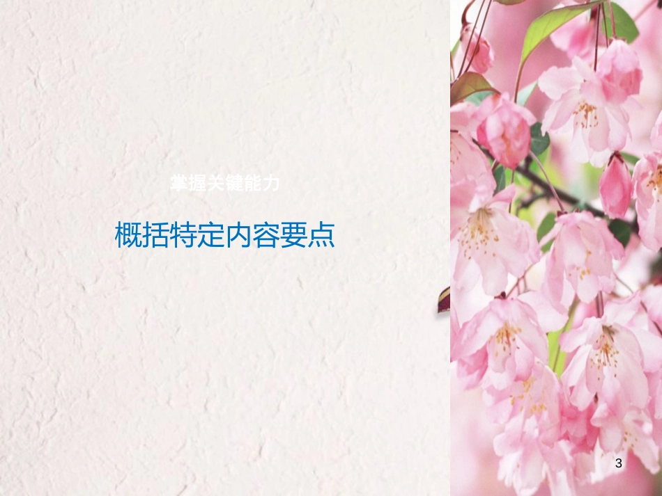 （全国版）2019版高考语文大一轮复习 第二章 文学类文本阅读 散文阅读 专题三 理解必备知识，掌握关键能力 核心突破二 概括内容情感课件_第3页