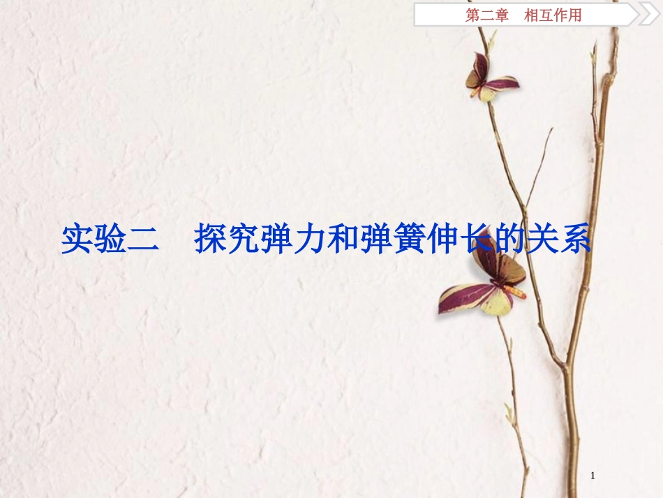 2019届高考物理总复习 第二章 相互作用 实验二 探究弹力和弹簧伸长的关系课件_第1页