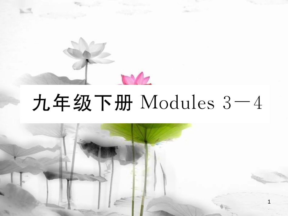 届中考英语总复习 九下 Modules 3-4课件 外研版_第1页