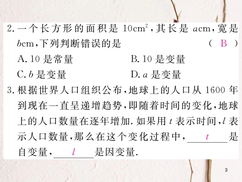 七年级数学下册 第三章 变量之间的关系热点专练练习课件 （新版）北师大版_第3页