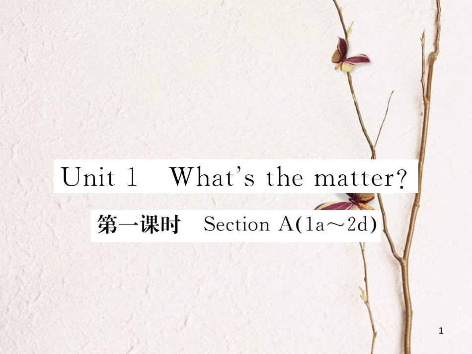 八年级英语下册 Unit 1 What’s the matter（第1课时）练习课件 （新版）人教新目标版_第1页