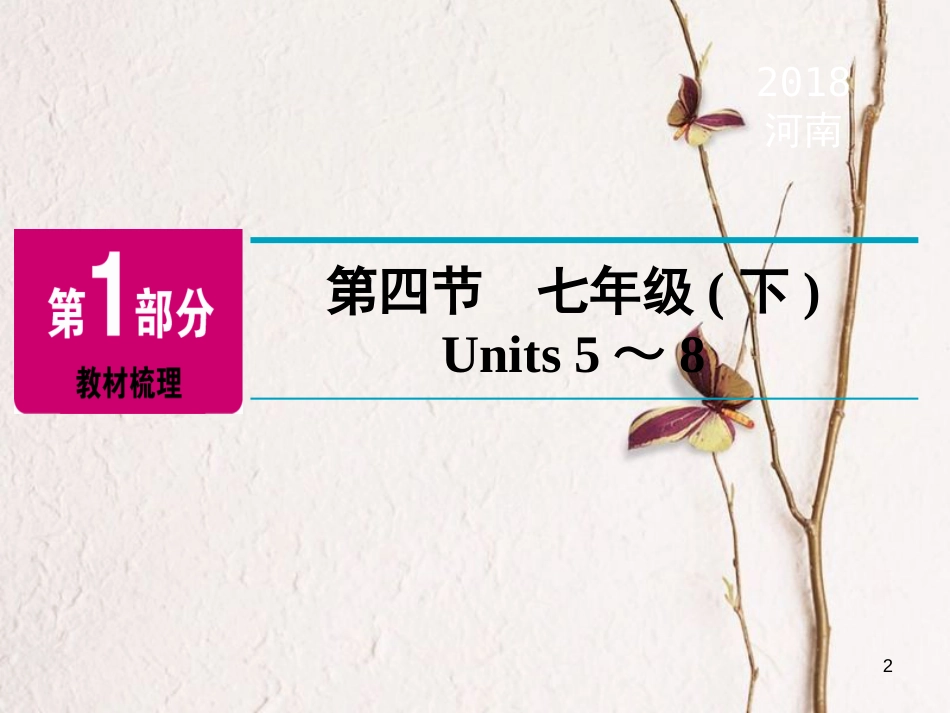 河南省中考英语总复习 第1部分 教材梳理 七下 第4节 Units 5-8精讲课件_第2页