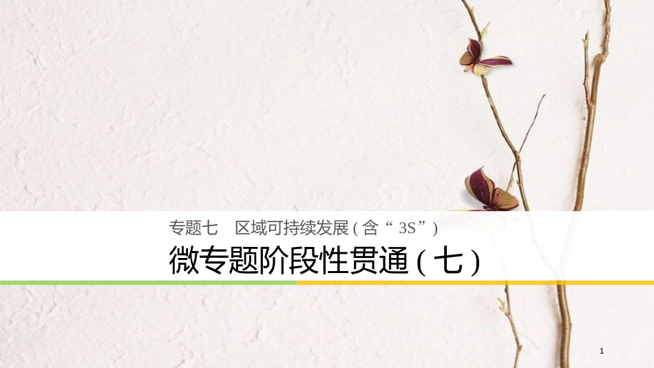 （浙江选考）高考地理大二轮复习 专题七 区域可持续发展（含“3S”）微专题阶段性贯通课件_第1页