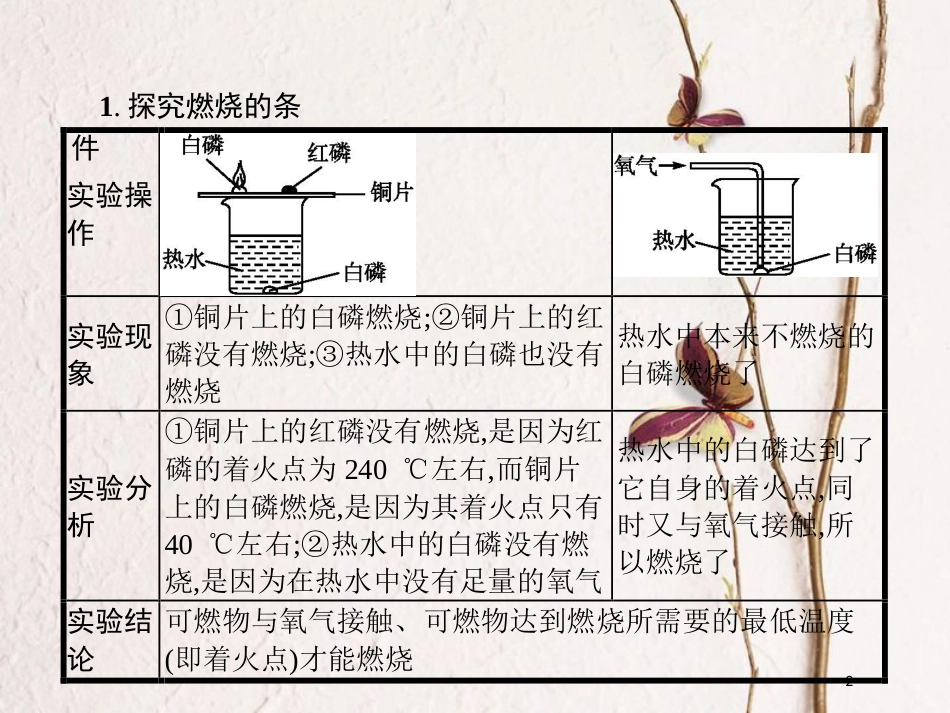 （安徽专版）中考化学总复习 实验7 探究燃烧的条件课件_第2页