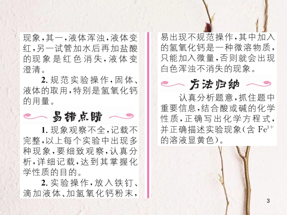 九年级化学下册 第10单元 酸和碱 实验活动6 酸、碱的化学性质作业课件 （新版）新人教版_第3页