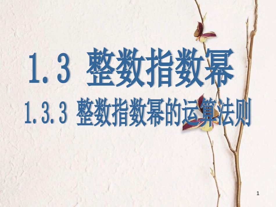 八年级数学上册 1.3 整数指数幂 1.3.3 整数指数幂的运算法则课件 （新版）湘教版_第1页