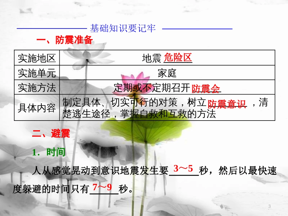 高中地理 第三章 防灾与减灾 第三节 自然灾害的自救与互救课件 新人教版选修5_第3页