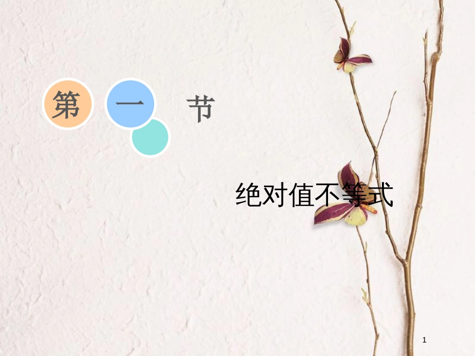 2019届高考数学一轮复习 选考部分 不等式选讲 第一节 绝对值不等式课件 理_第1页