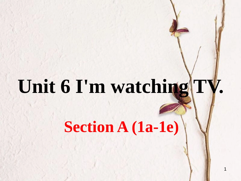 （安徽专版）七年级英语下册 Unit 6 I’m watching TV Section B（第1课时）教学课件 （新版）人教新目标版_第1页