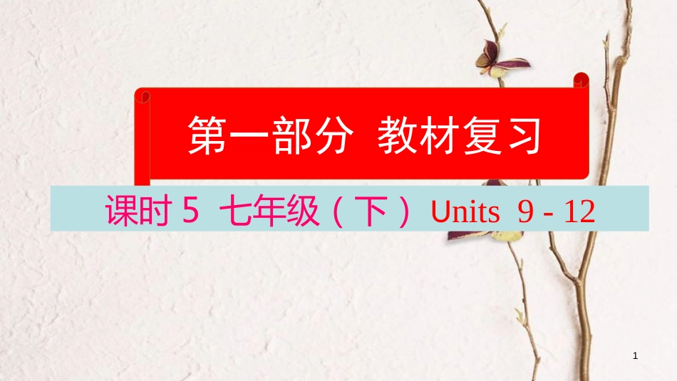 云南省中考英语学业水平精准复习方案 第一部分 教材复习 课时5 七下 Units 9-12课件_第1页