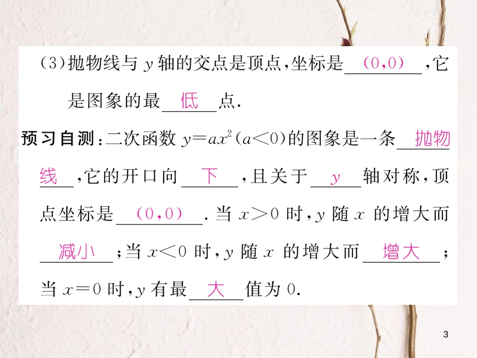 九年级数学下册 第二章 二次函数 2.2 二次函数的图象与性质（1）作业课件 （新版）北师大版_第3页