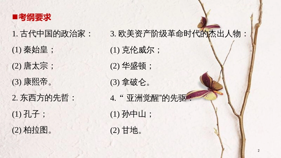 高考历史二轮复习 专题四 选修部分 中外历史人物评说课件 选修4_第2页