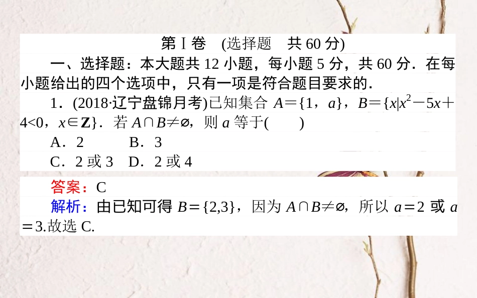 （全国通用）2019版高考数学 全程训练计划 仿真考（三）课件_第2页