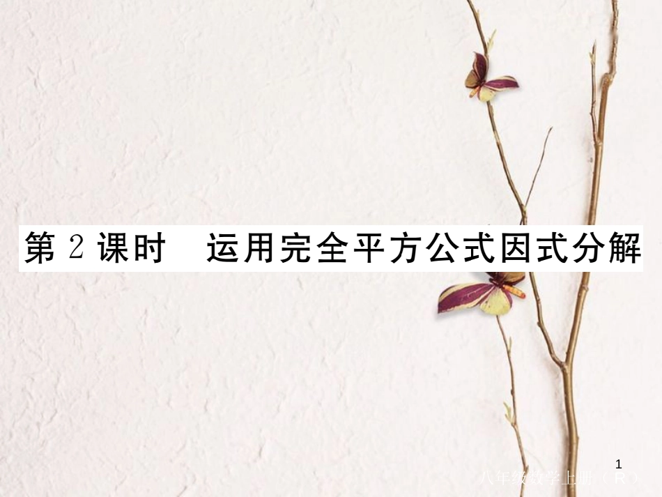 （贵州专用）八年级数学上册 14.3 因式分解 14.3.2 第2课时 运用完全平方公式因式分解课件 （新版）新人教版_第1页