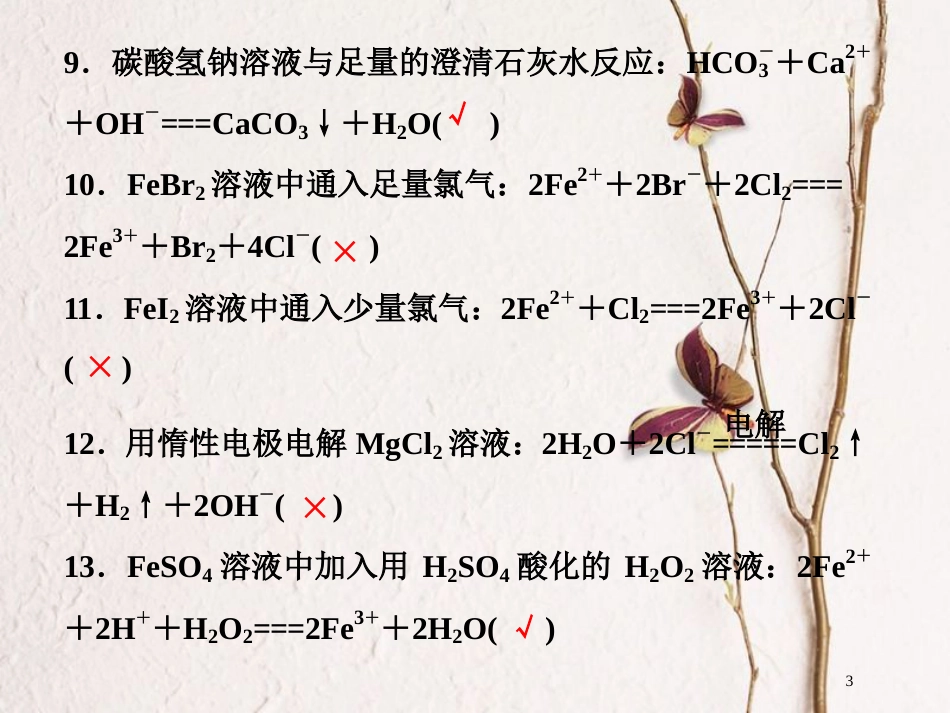 版高考化学二轮复习 专题复习回扣基础 排查考点四、离子方程式正误判断16例课件_第3页