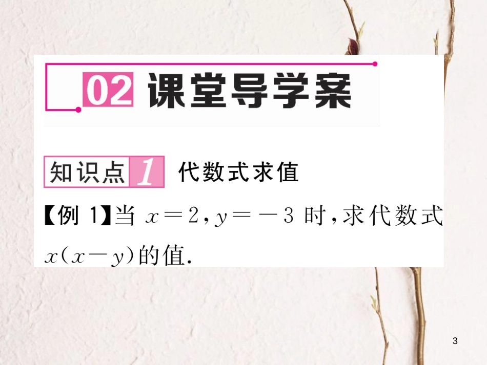 （贵阳专版）七年级数学上册 3.2 代数式 第2课时 代数式的求值课件 （新版）北师大版_第3页