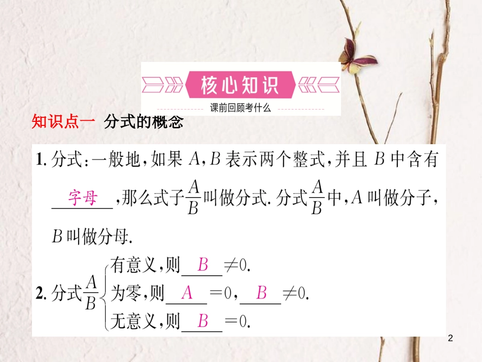 河北省中考数学总复习 第一章 数与式 第三节 分式课件_第2页