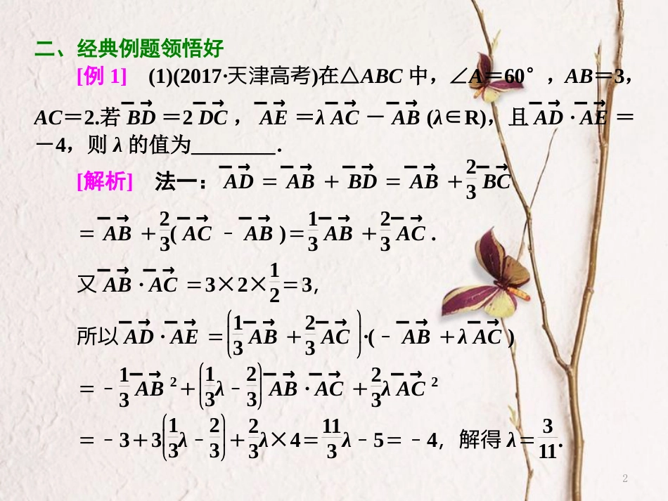 （浙江专版）高考数学二轮专题复习 第一部分 专题二 第三讲 平面向量课件_第2页