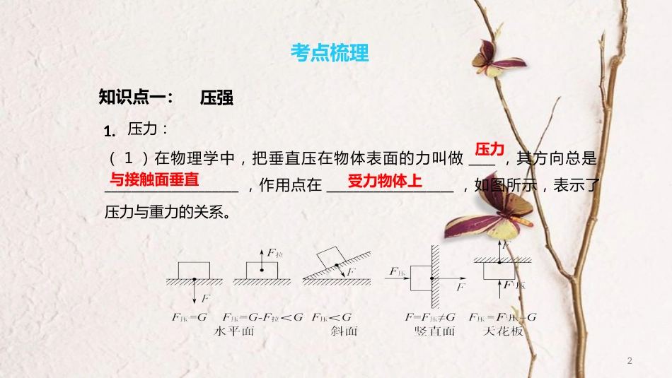 中考物理一轮复习 专题突破10 固体压强、液体压强课件 新人教版_第2页