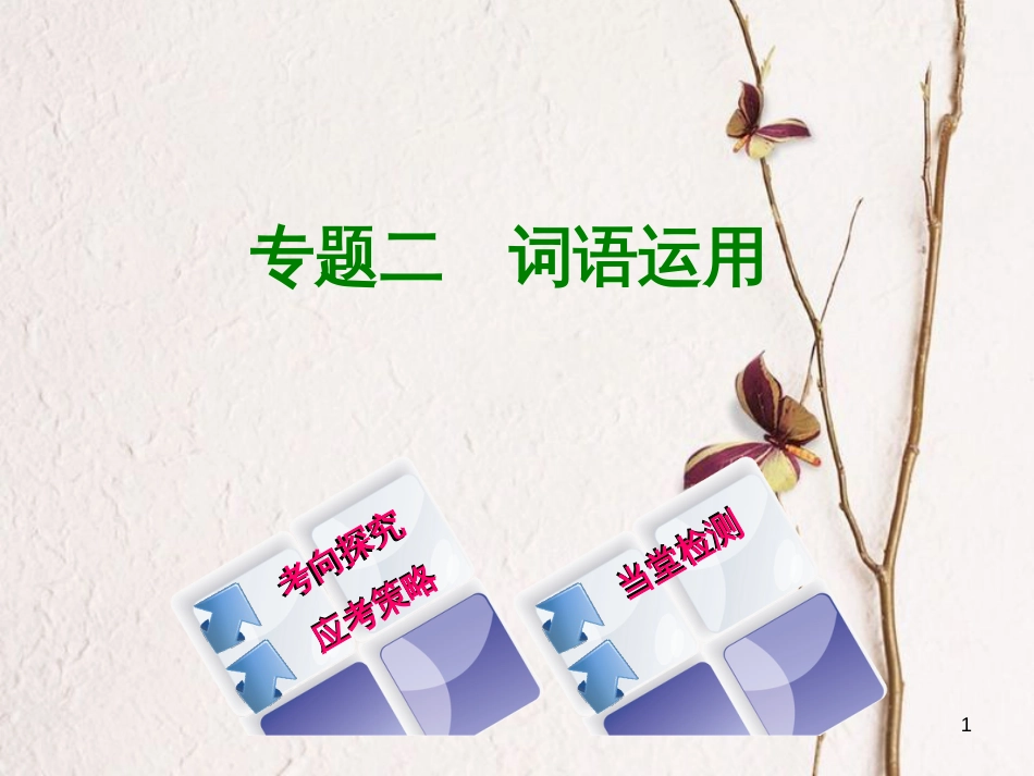 （江西专版）中考语文 第1篇 语文知识及运用 专题二 词语运用课件_第1页
