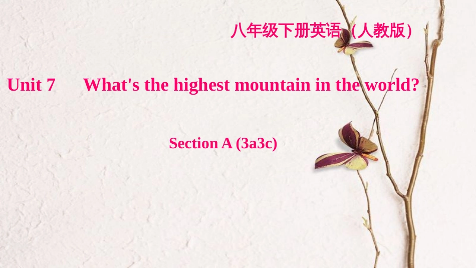 八年级英语下册 Unit 7 What's the highest mountain in the world Section A(3a-3c)习题课件 （新版）人教新目标版_第1页
