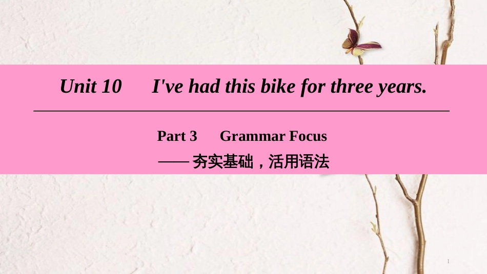 学年八年级英语下册 Unit 10 I’ve had this bike for three years Part 3 Grammar Focus课件 （新版）人教新目标版_第1页