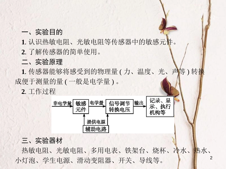 （新课标）2019版高考物理一轮复习 实验12 传感器的简单使用课件_第2页