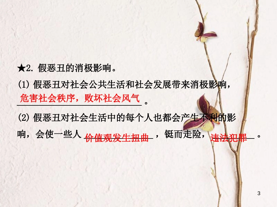（烟台专版）中考政治复习 第一部分 七上 第三单元 分辨是非 对自己行为负责课件_第3页