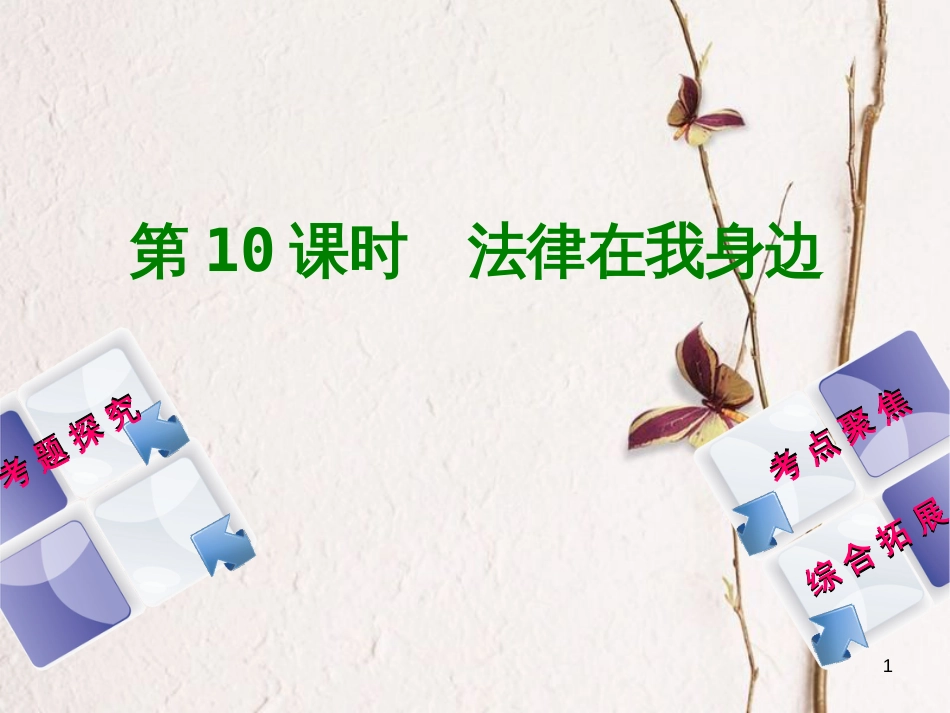 北京市中考政治 八年级 第十课时 法律在我身边教材复习课件 人民版_第1页
