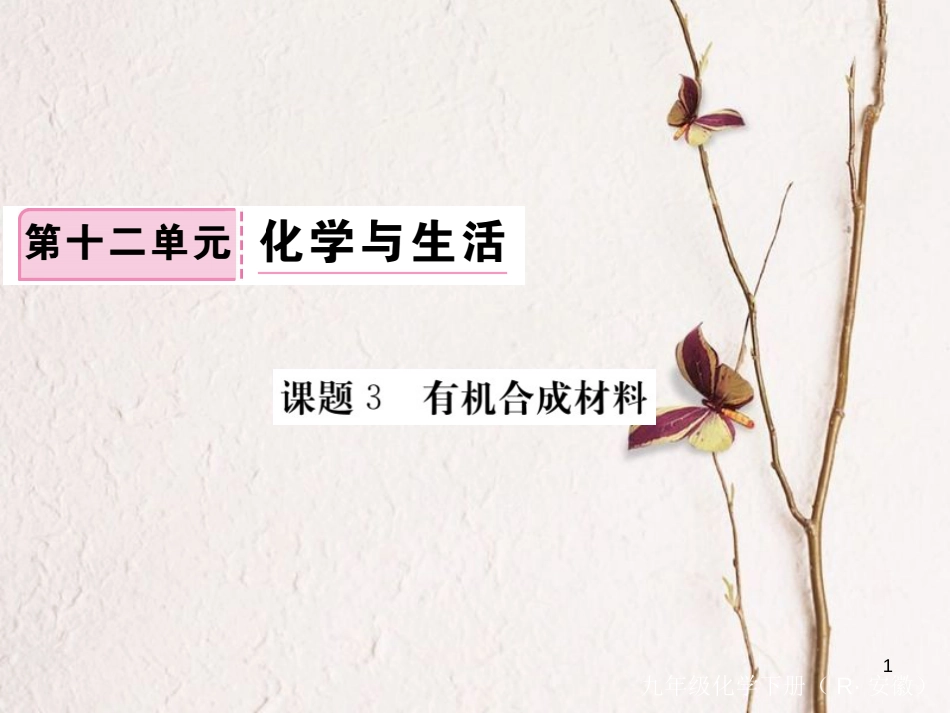 （安徽专版）九年级化学下册 12.3 有机合成材料练习课件 （新版）新人教版_第1页