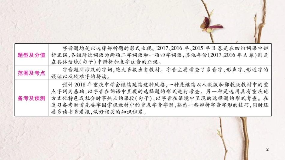 （重庆专版）中考语文总复习 第1部分 语文知识及应用 专题1 字音课件_第2页