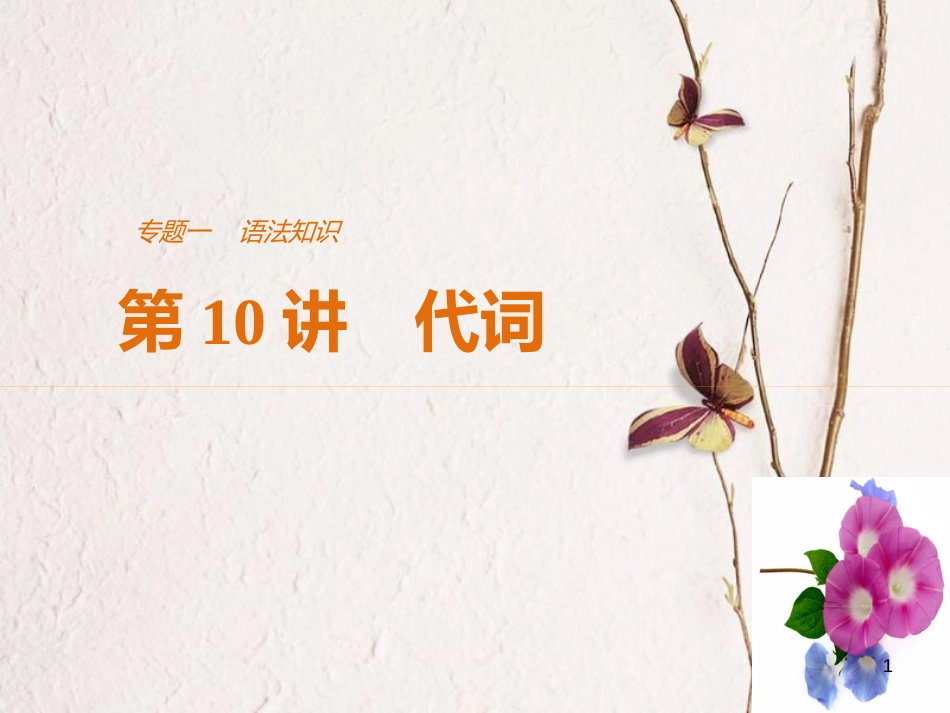 （江苏专用）高考英语二轮复习 考前三个月 专题一 语法知识 第10讲 代词课件_第1页