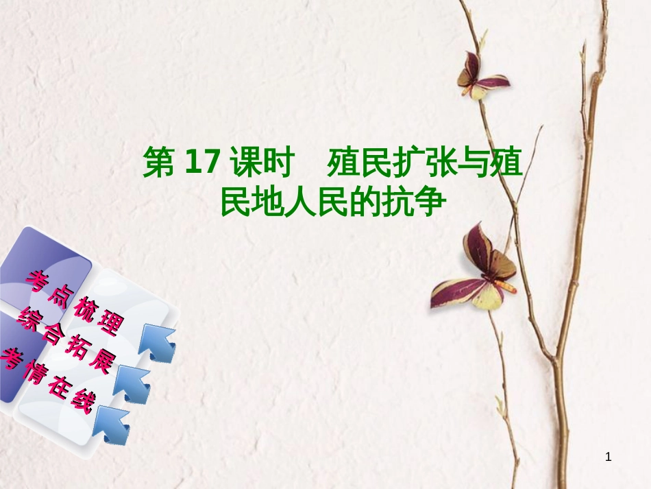 湖南省2018年中考历史复习 教材梳理 第四单元 世界古代史、近代史 第17课时 殖民扩张与殖民地人民的抗争课件_第1页