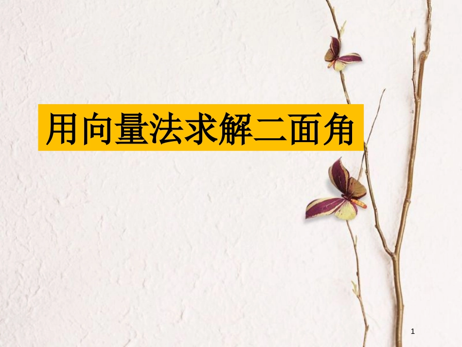 山西省忻州市高考数学专题用向量方法研究立体几何问题1复习课件_第1页