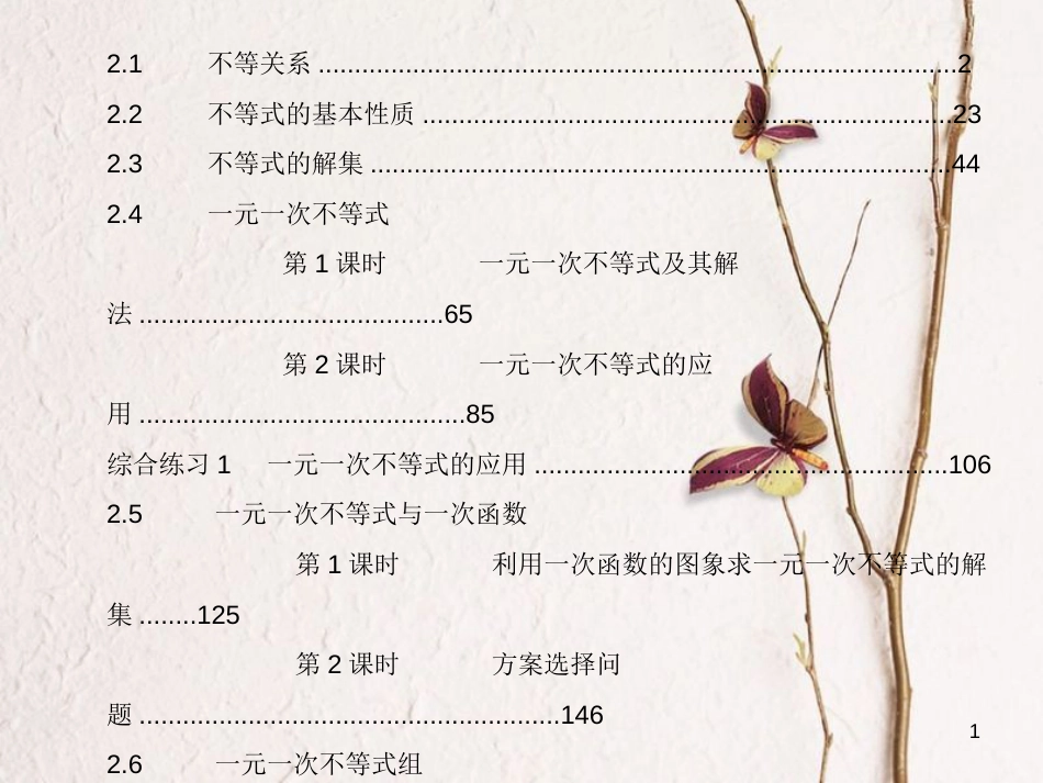 八年级数学下册 第2章 一元一次不等式与一元一次不等式组习题课件 （新版）北师大版_第1页