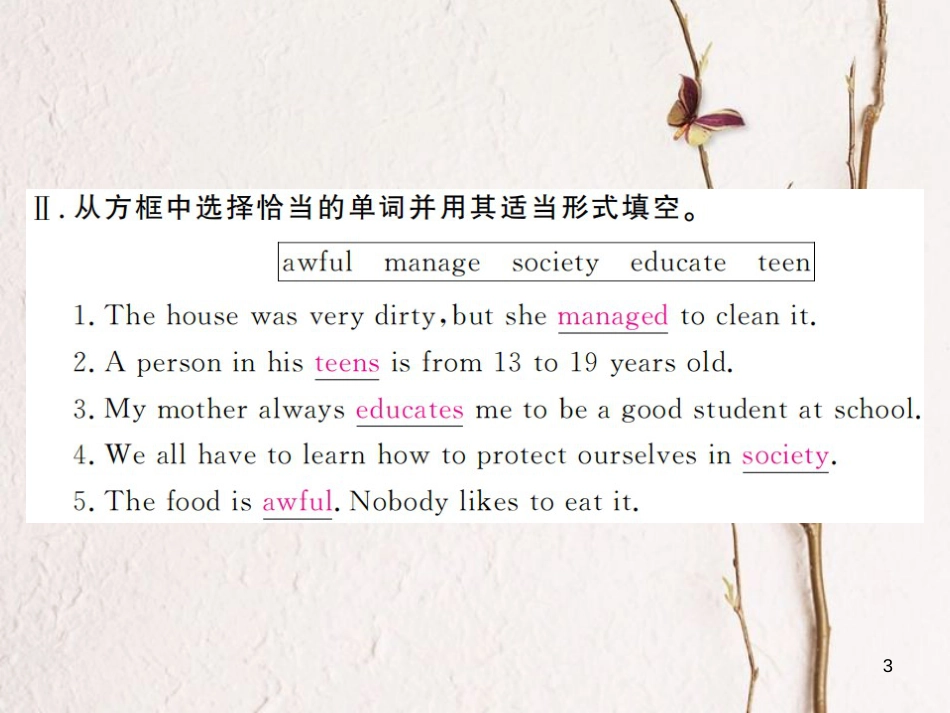 贵州省九年级英语全册 Unit 7 Teenagers should be allowed to choose their own clothes（第2课时）习题课件 （新版）人教新目标版_第3页