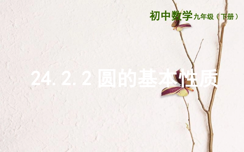 上海市金山区山阳镇九年级数学下册 24.2 圆的基本性质 24.2.2 圆的基本性质课件 （新版）沪科版_第1页