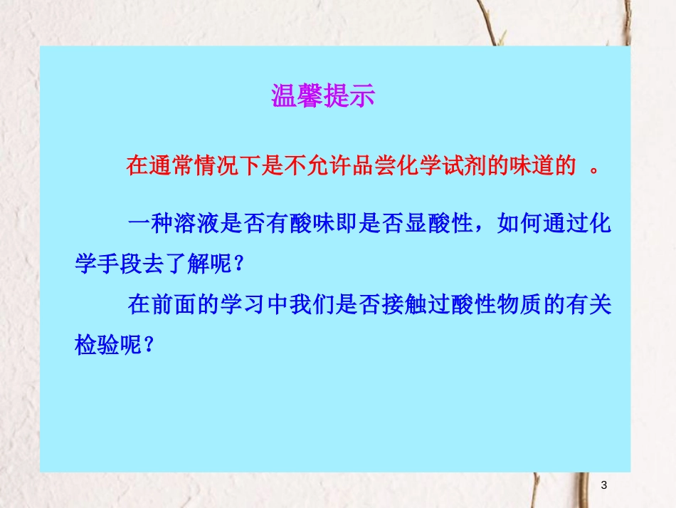 山东省莱州市沙河镇九年级化学全册 第二单元 常见的酸和碱 第三节 溶液的酸碱性课件 鲁教版五四制_第3页