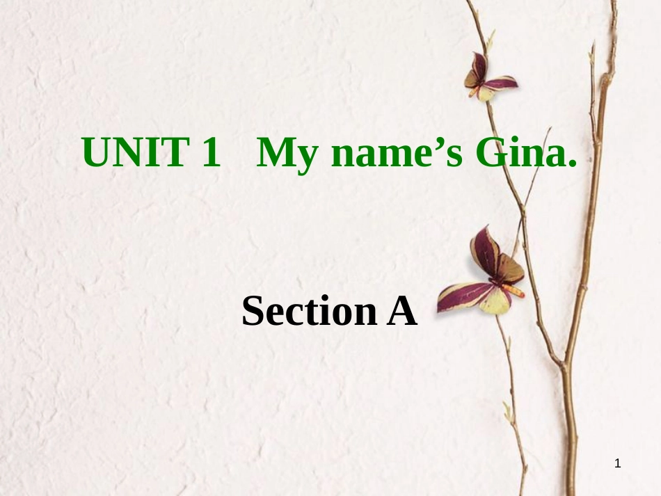 七年级英语上册 Unit 1 My name’s Gina Section A课件 （新版）人教新目标版_第1页