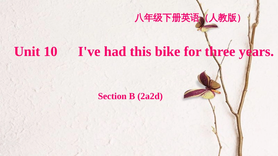 八年级英语下册 Unit 10 I've had this bike for three years Section B(2a-2d)习题课件 （新版）人教新目标版_第1页