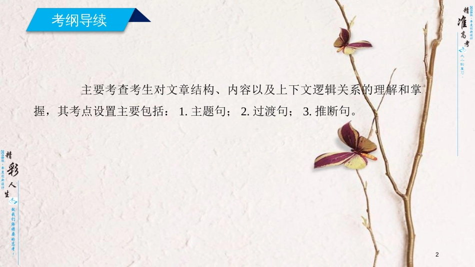 年高考英语二轮复习 第一部分 阅读理解篇 专题2 任务型阅读（七选五）课件_第2页
