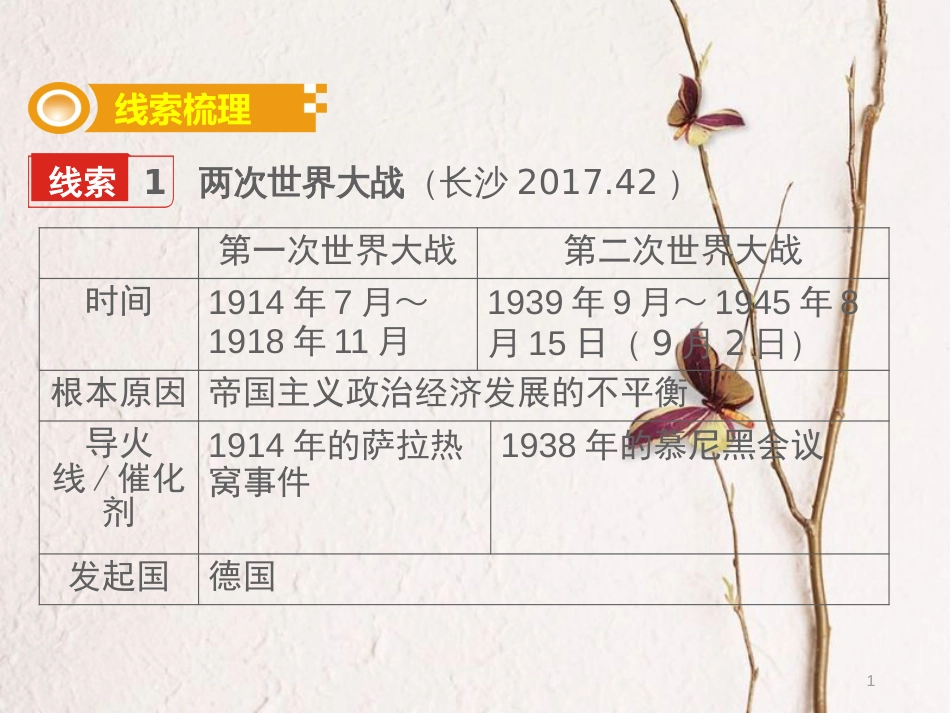 湖南省中考历史总复习专题十二战争与和平—是一战结束100周年课件新人教版_第1页