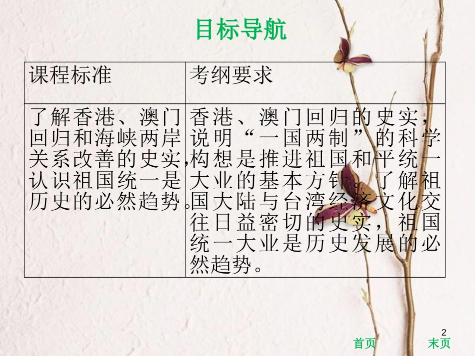 八年级历史下册 第3单元 建设中国特色社会主义 第15课 祖国统一大业的推进课件 北师大版_第2页
