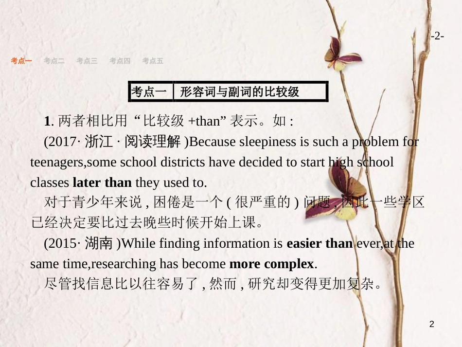 （浙江专用）2019届高三英语一轮复习 专题4 形容词和副词课件 新人教版_第2页
