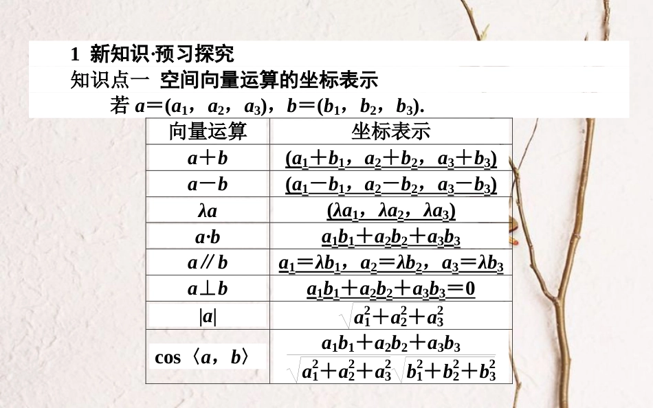 高中数学 第三章 空间向量与立体几何 第20课时 空间向量运算的坐标表示课件 新人教B版选修2-1_第3页