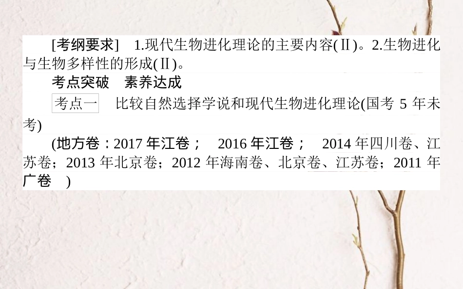 （全国通用）高考生物二轮复习 双基落实案4 现代生物进化理论课件_第2页